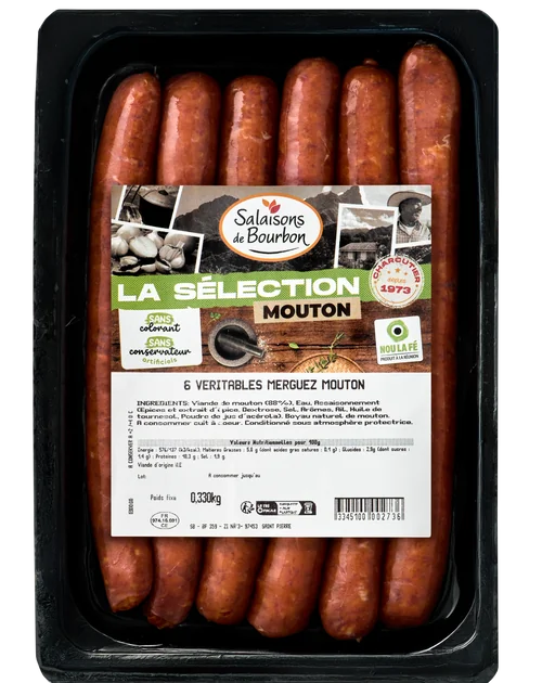 Véritables Merguez Mouton x6 – Salaisons de Bourbon